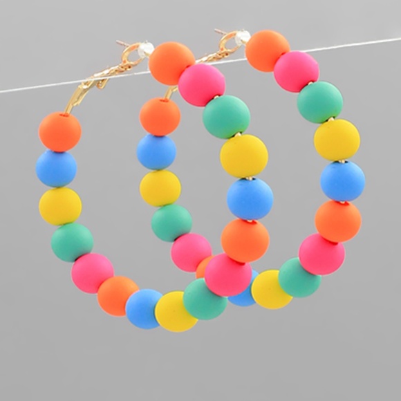 Clay Bead Ball Hoops - Picture 2 of 2